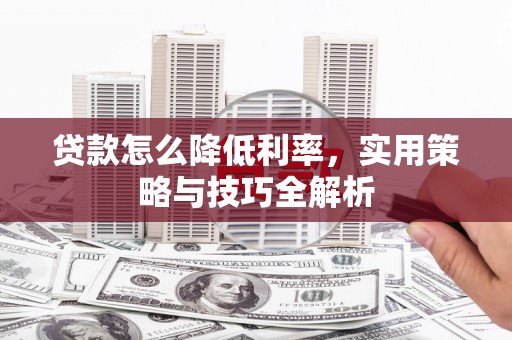 荔波贷款怎么降低利率，实用策略与技巧全解析