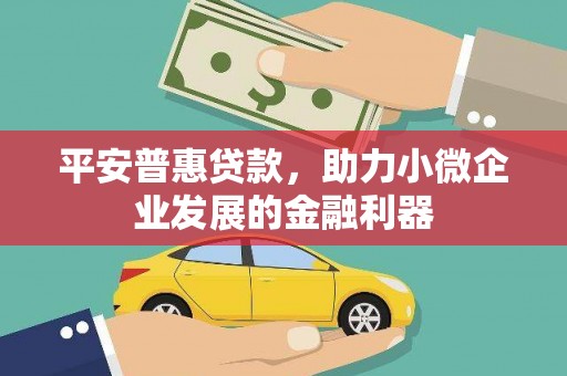荔波平安普惠贷款，助力小微企业发展的金融利器
